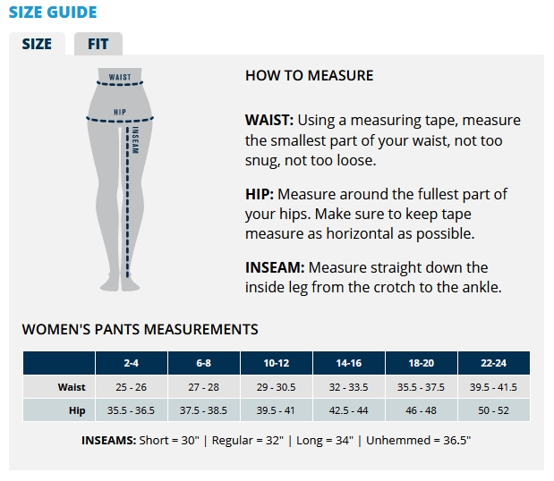tactical size guide womens